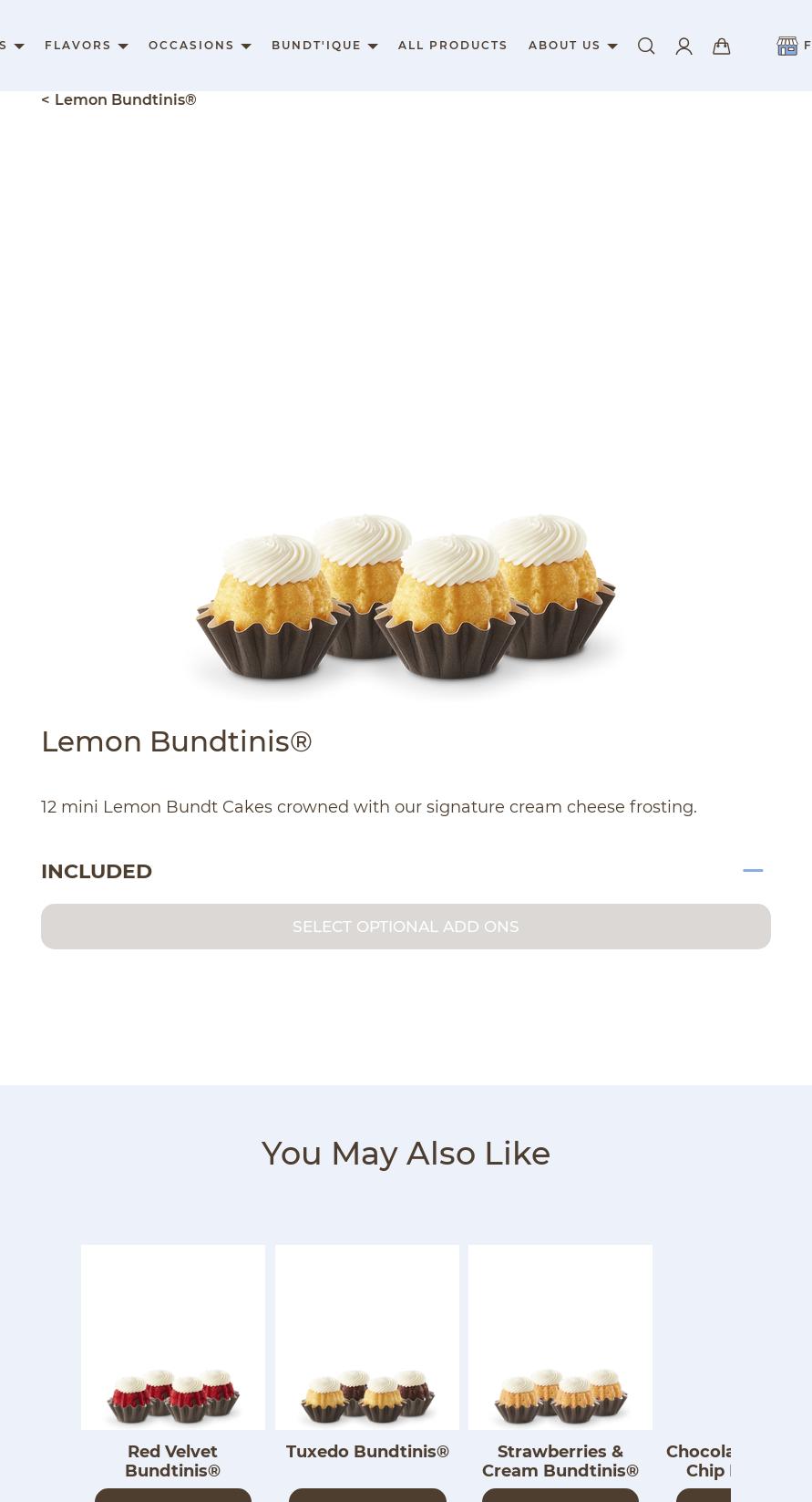 Nothing Bundt Cakes Menu