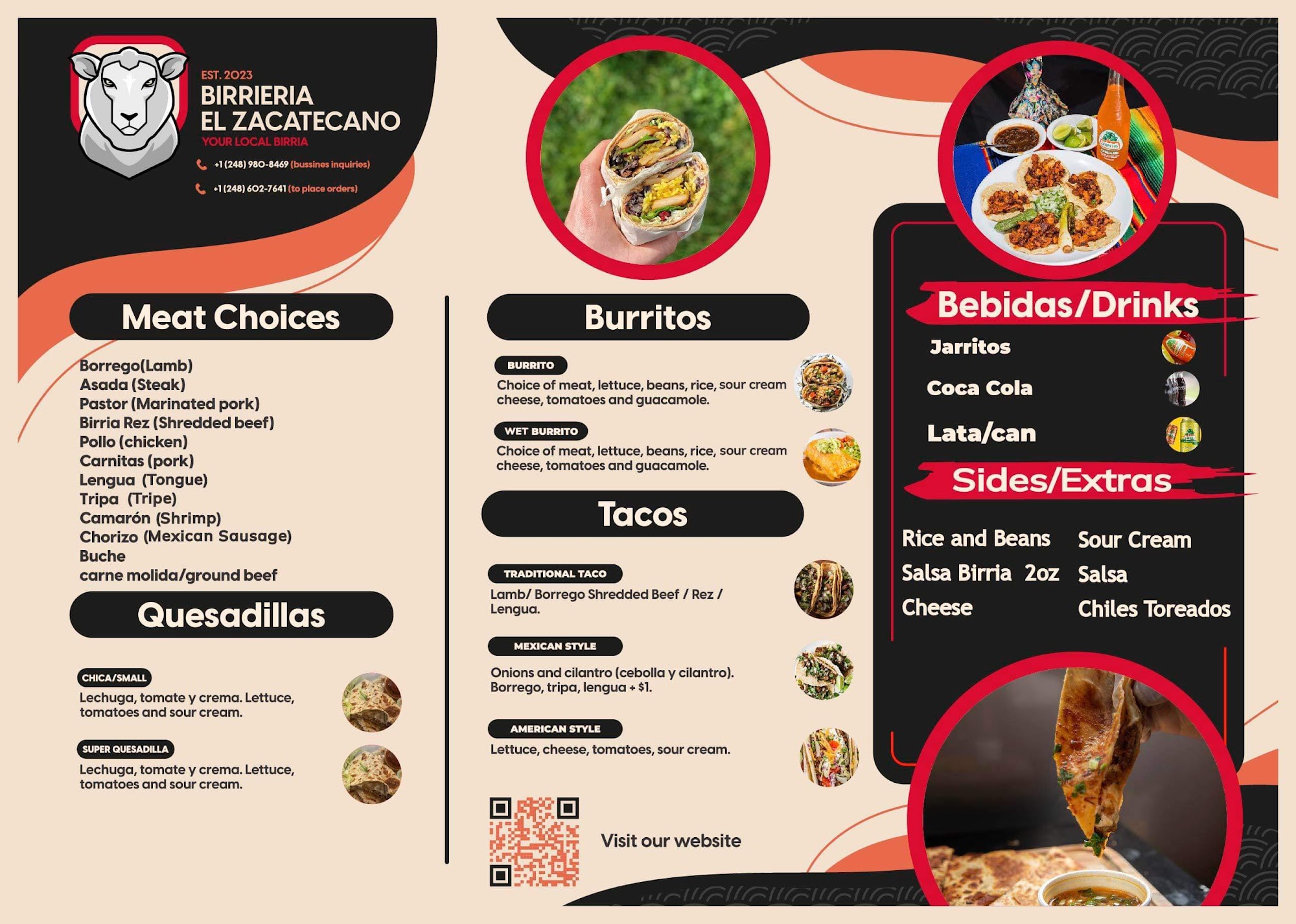 Birrieria el Zacatecano Menu