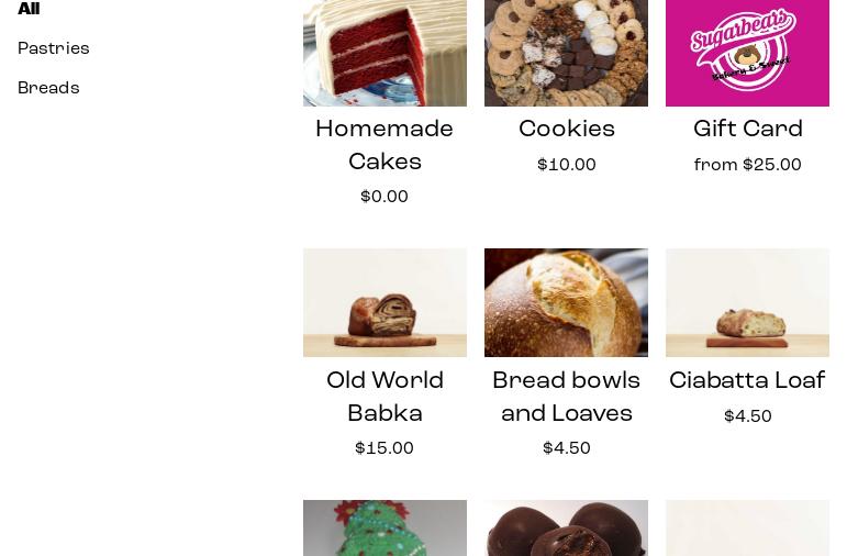 Sugarbear's Bakery and Delightful Sweets Menu