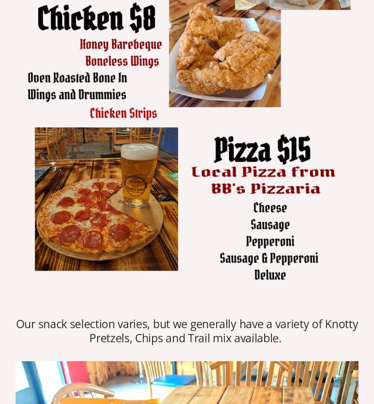 Chaotic Good Brewing Company Menu