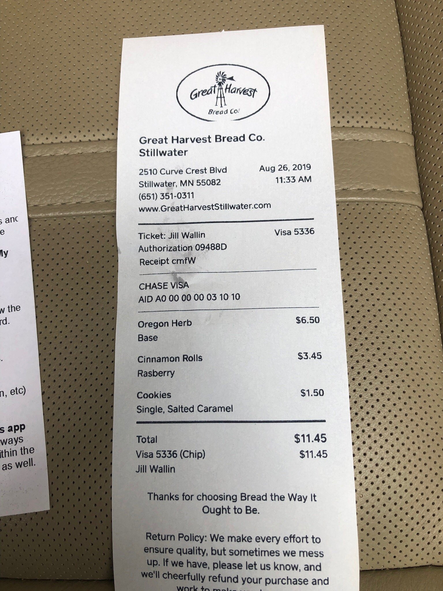 Stillwater Baking Company Menu