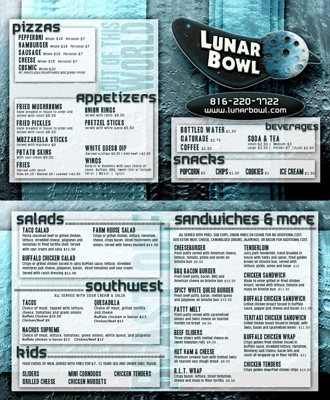 Blue Moon Menu