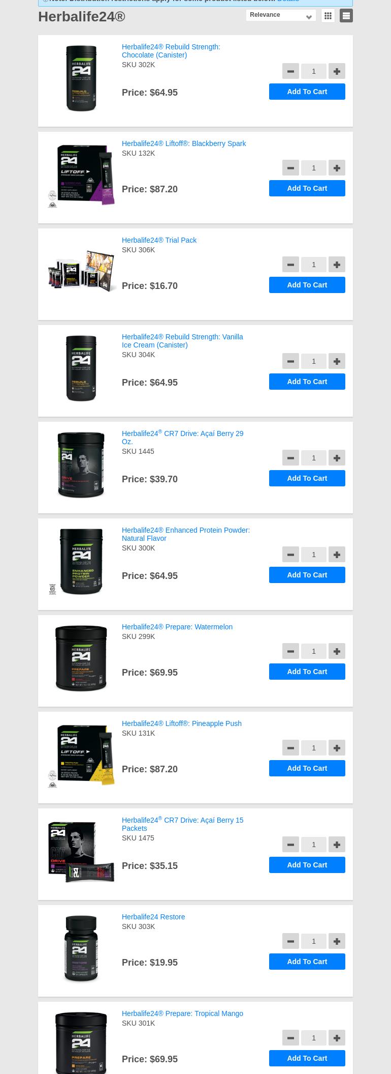 Downtown Nutrition Menu