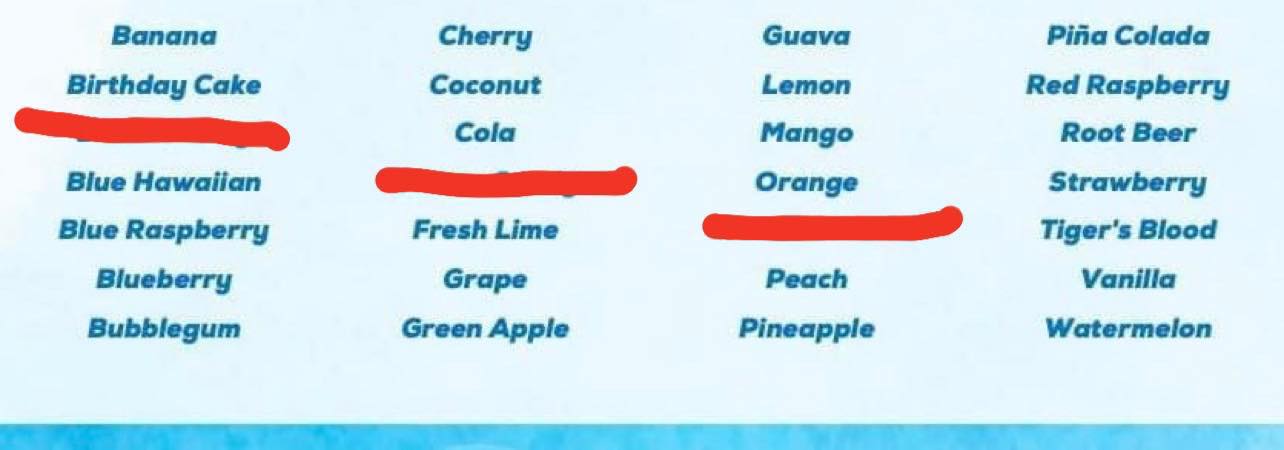 St Robert Sno Rolla Menu