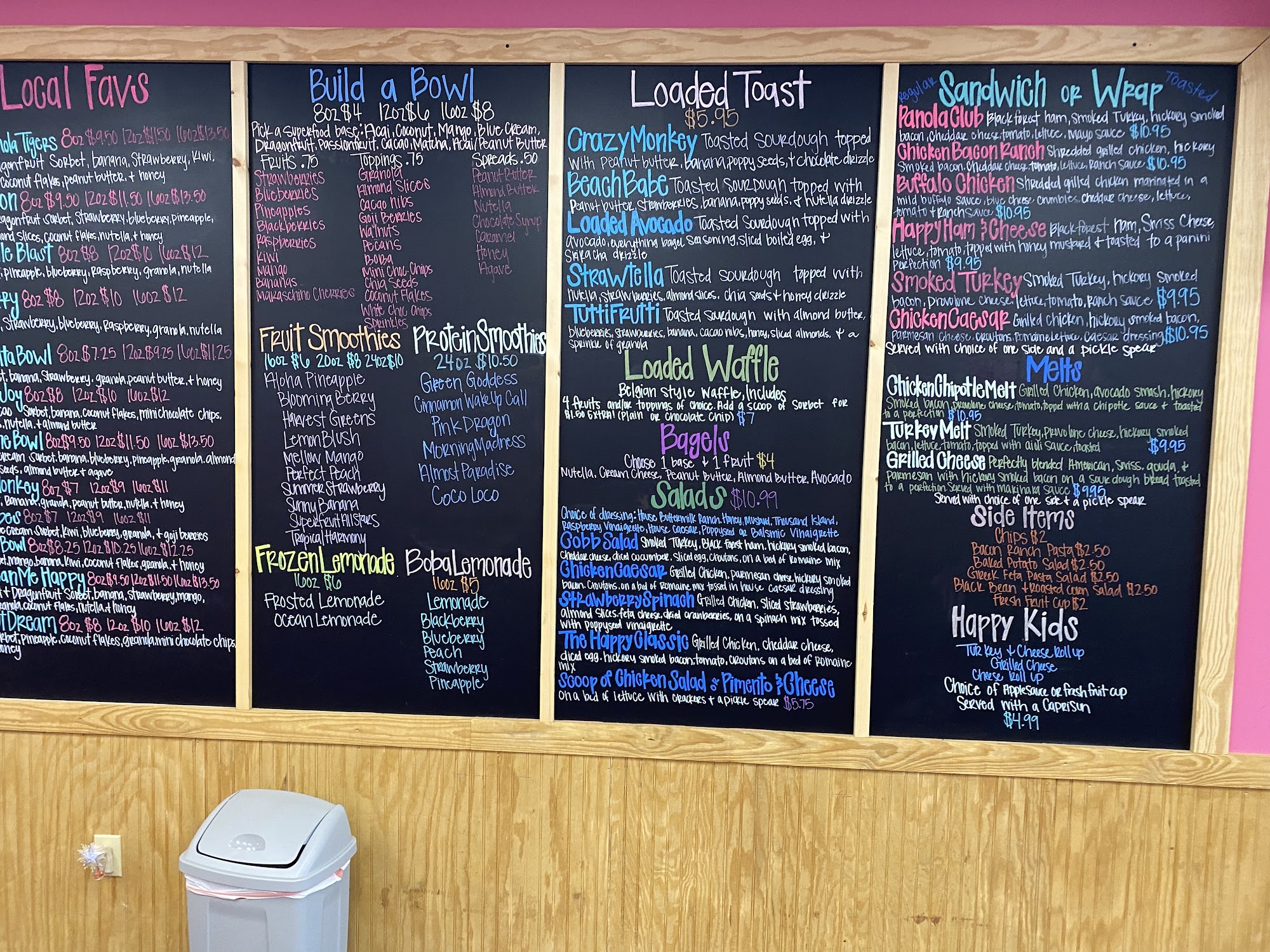 Happy Eats & Acai Bar Menu