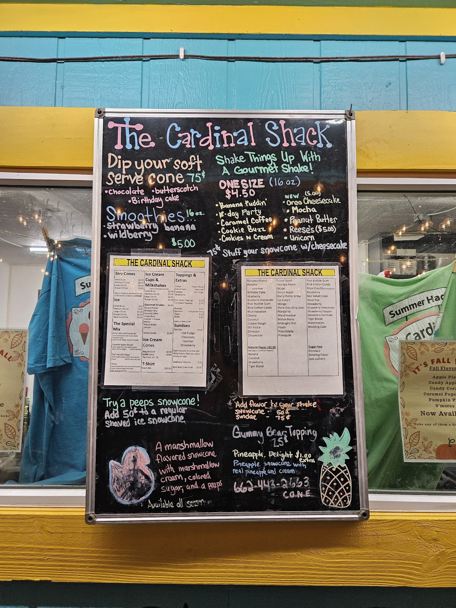 The Cardinal Shack Menu