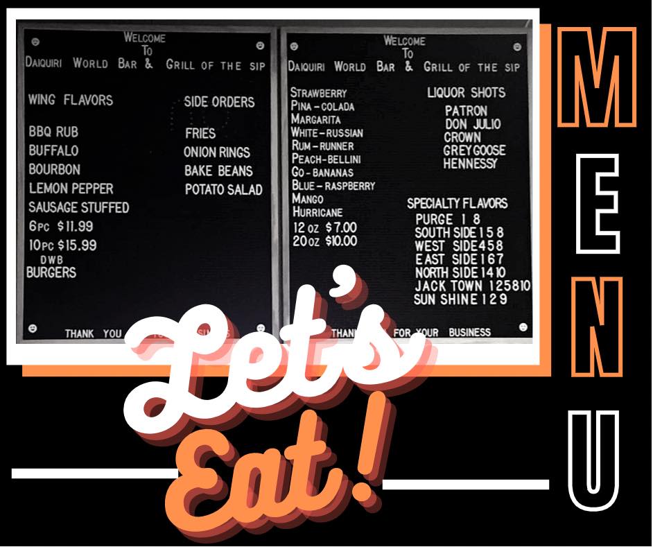 Daiquiri World Bar & Grill of the Sip Menu