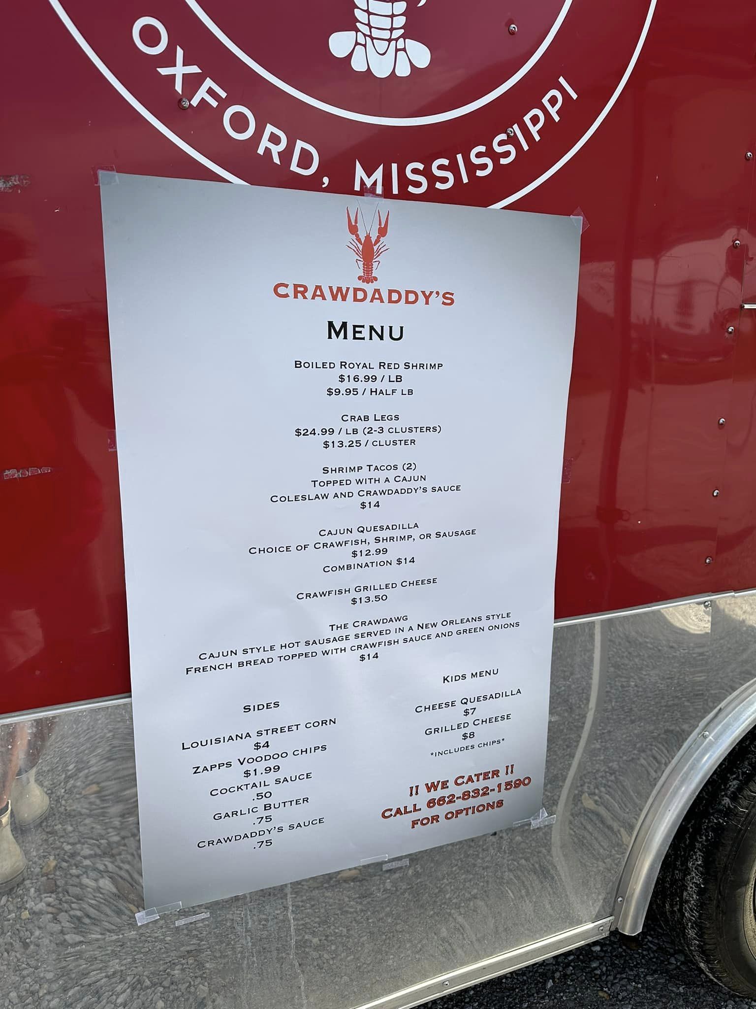 Crawdaddy's Menu