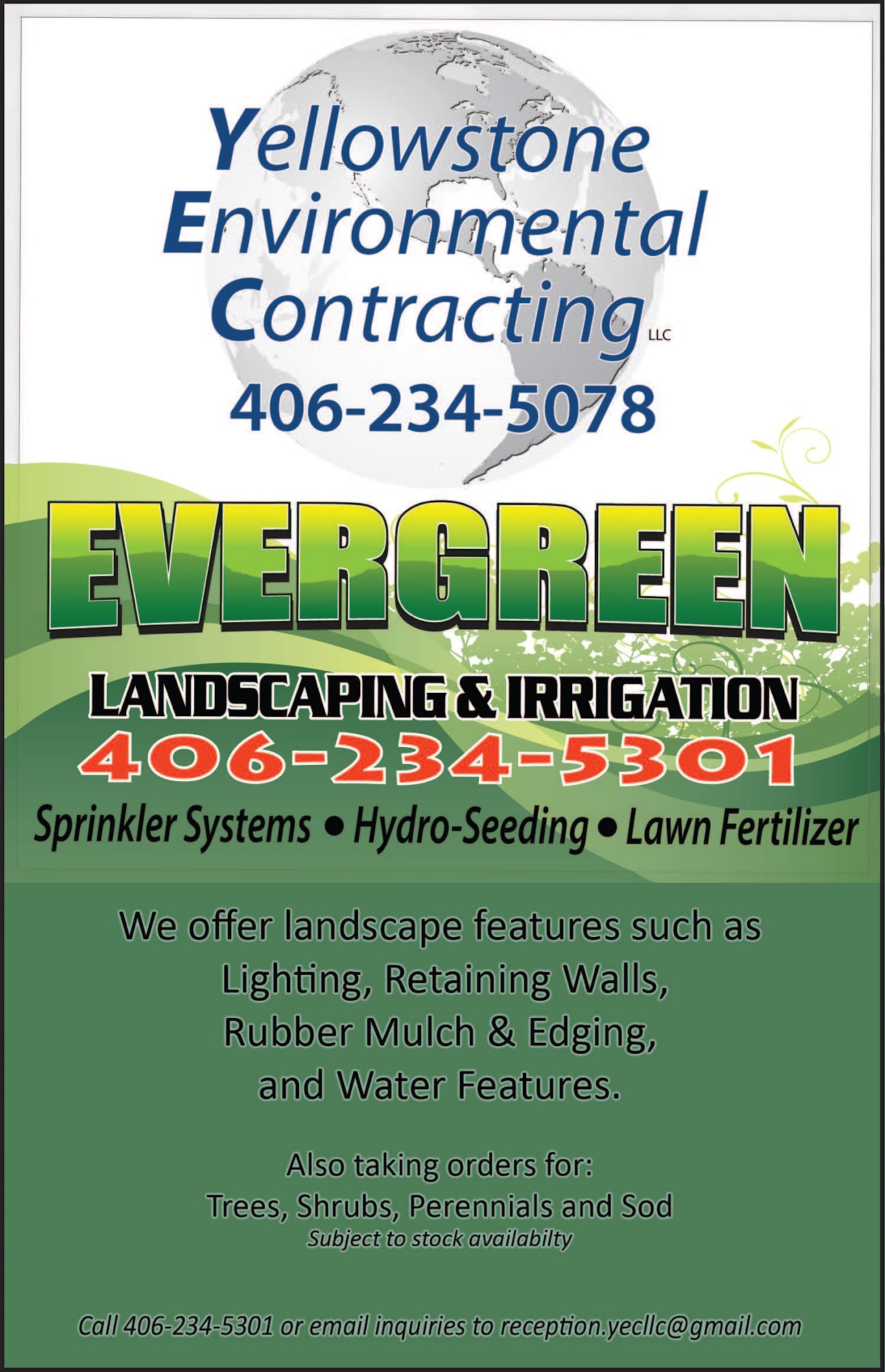 Evergreen Landscaping & Irrigation 2018 Valley Dr E, Miles City Montana 59301