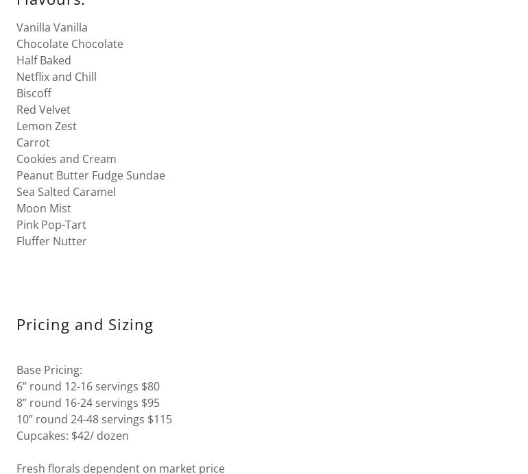 Crema Cakes by Britney Andrews Menu