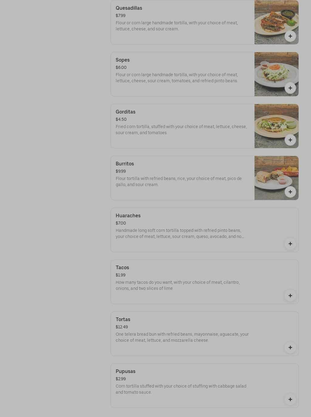 Taqueria El Chimuelo #1 Menu