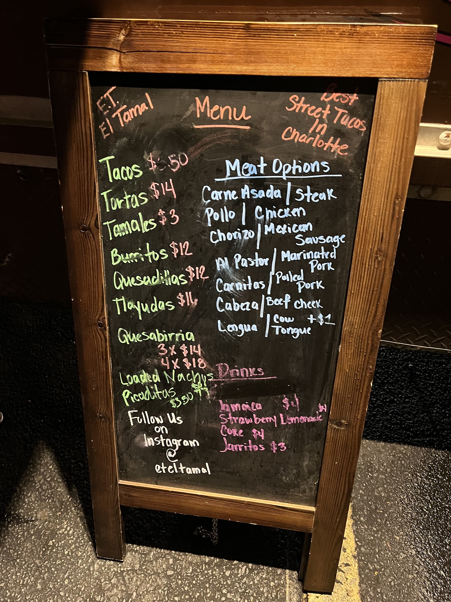 Et ElTamal Food Truck Menu