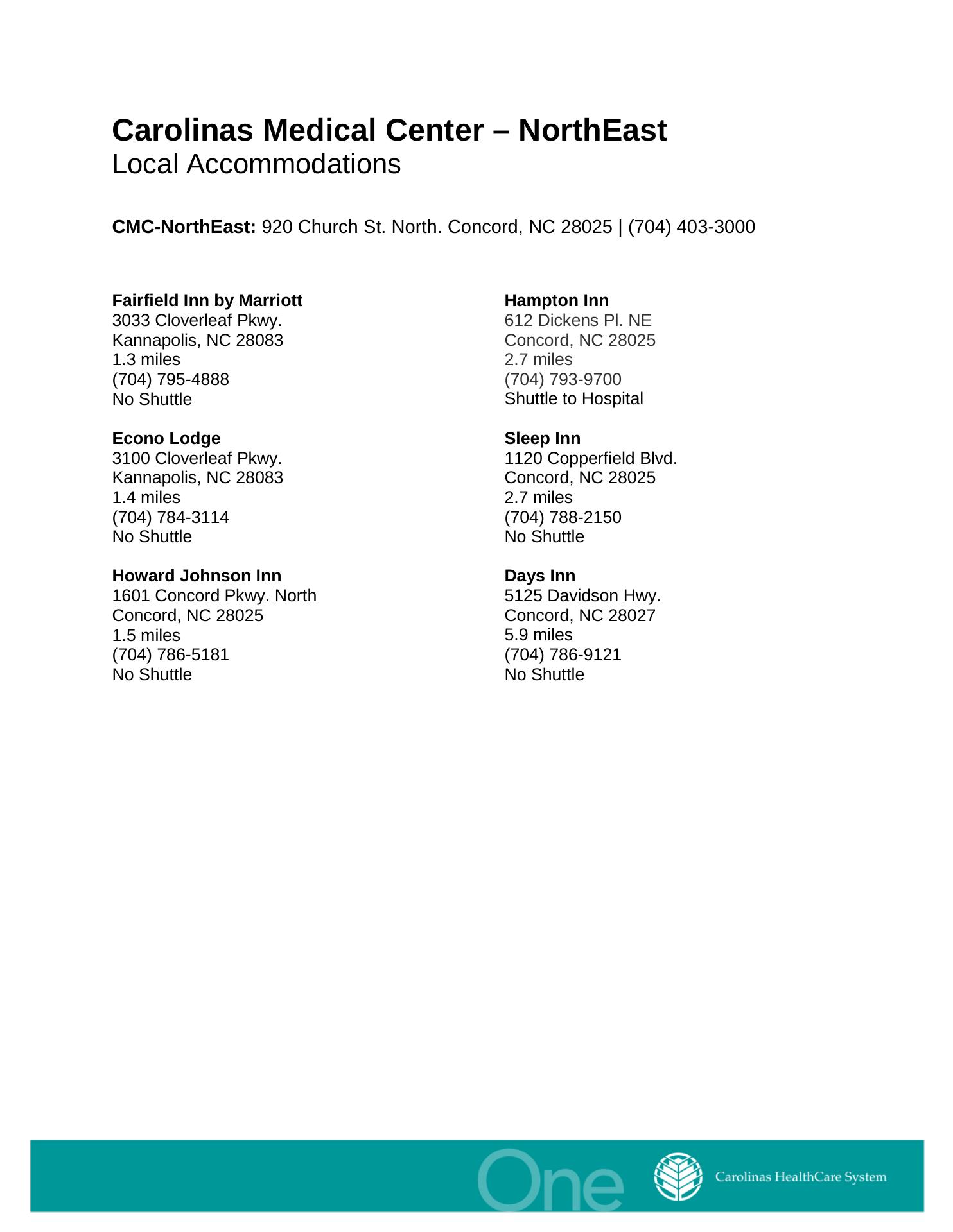 Café 920 at Atrium Health Cabarrus Menu