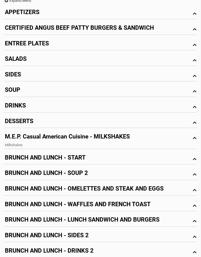 Mep Casual American Cuisine Menu