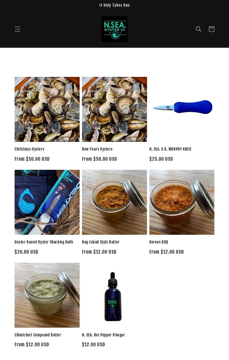 N Sea Oyster Company Menu