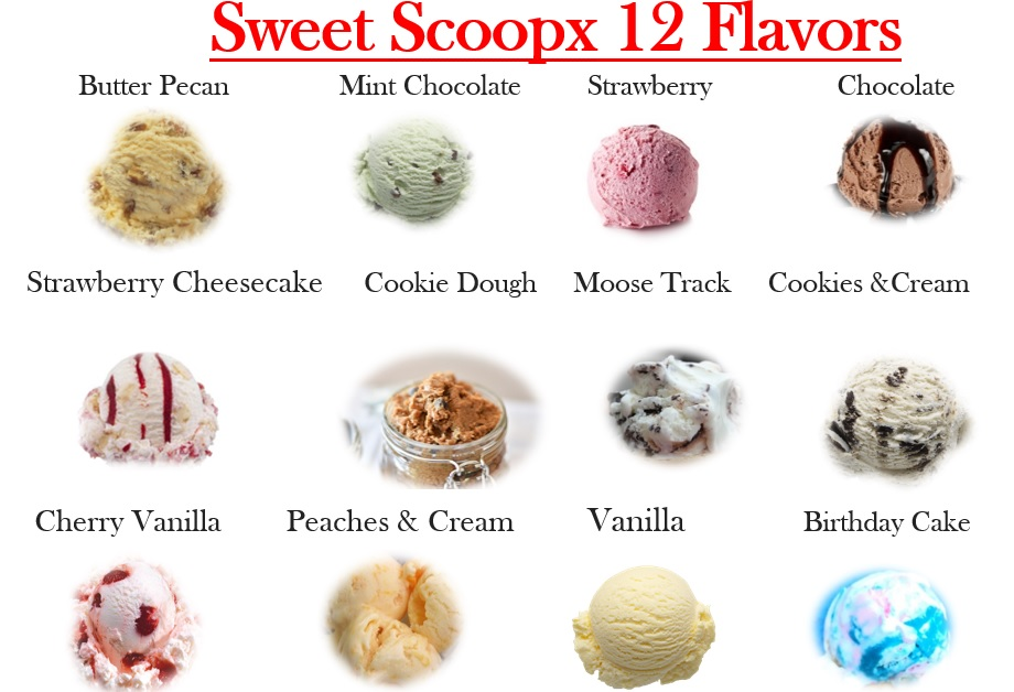 Sweet Scoopx Menu