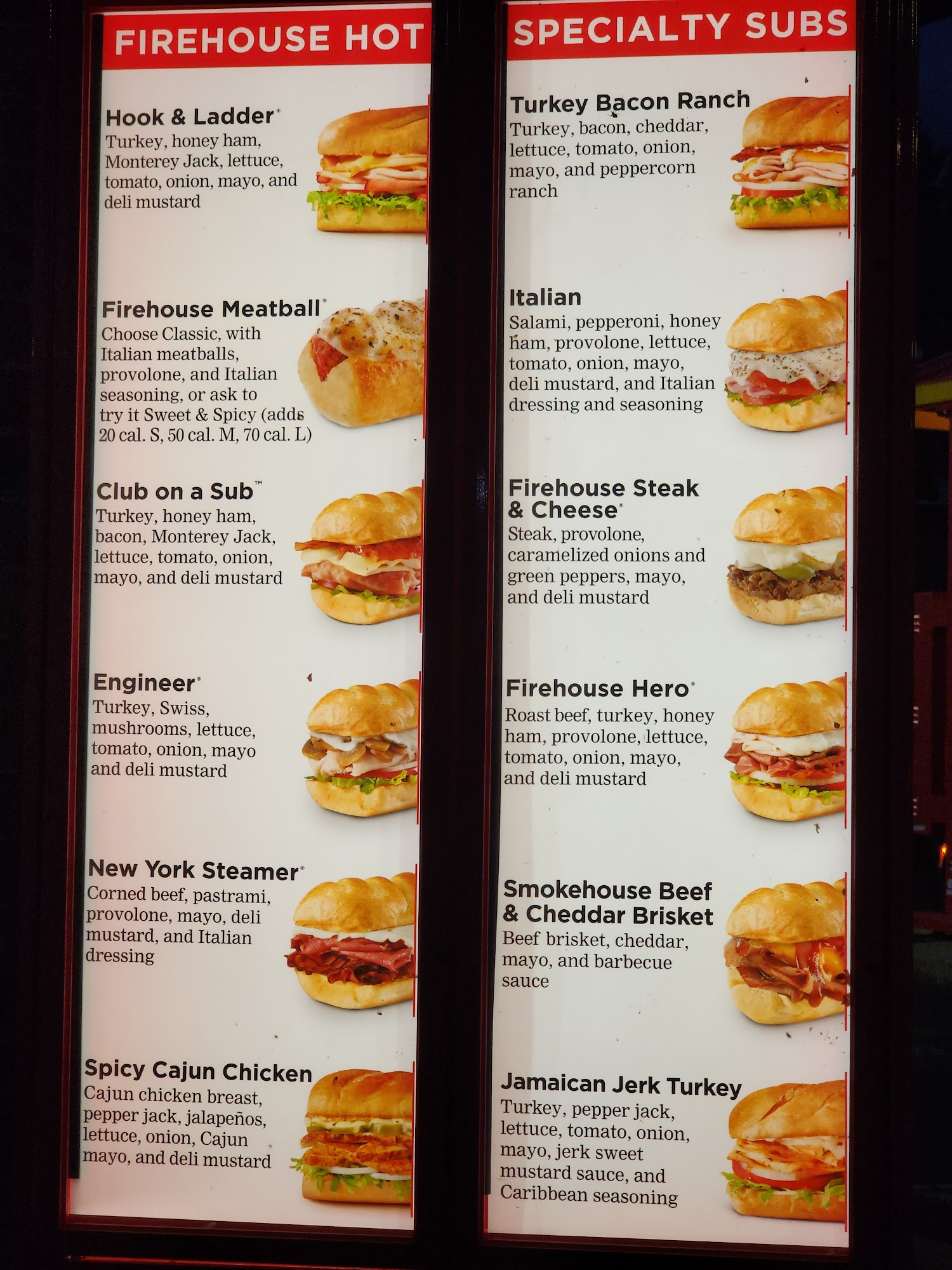 Firehouse Subs Viewmont Menu
