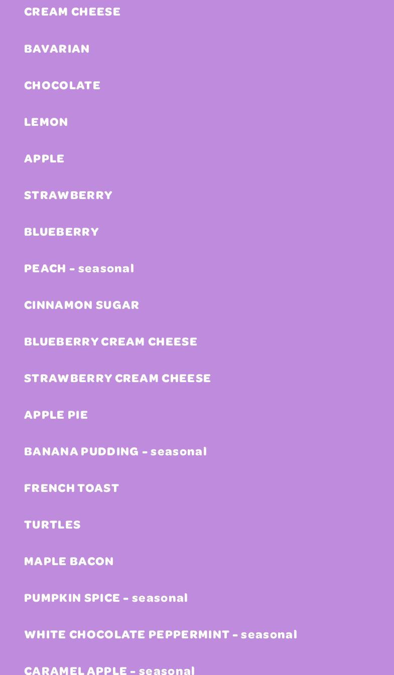 Burney's Sweets & More Menu