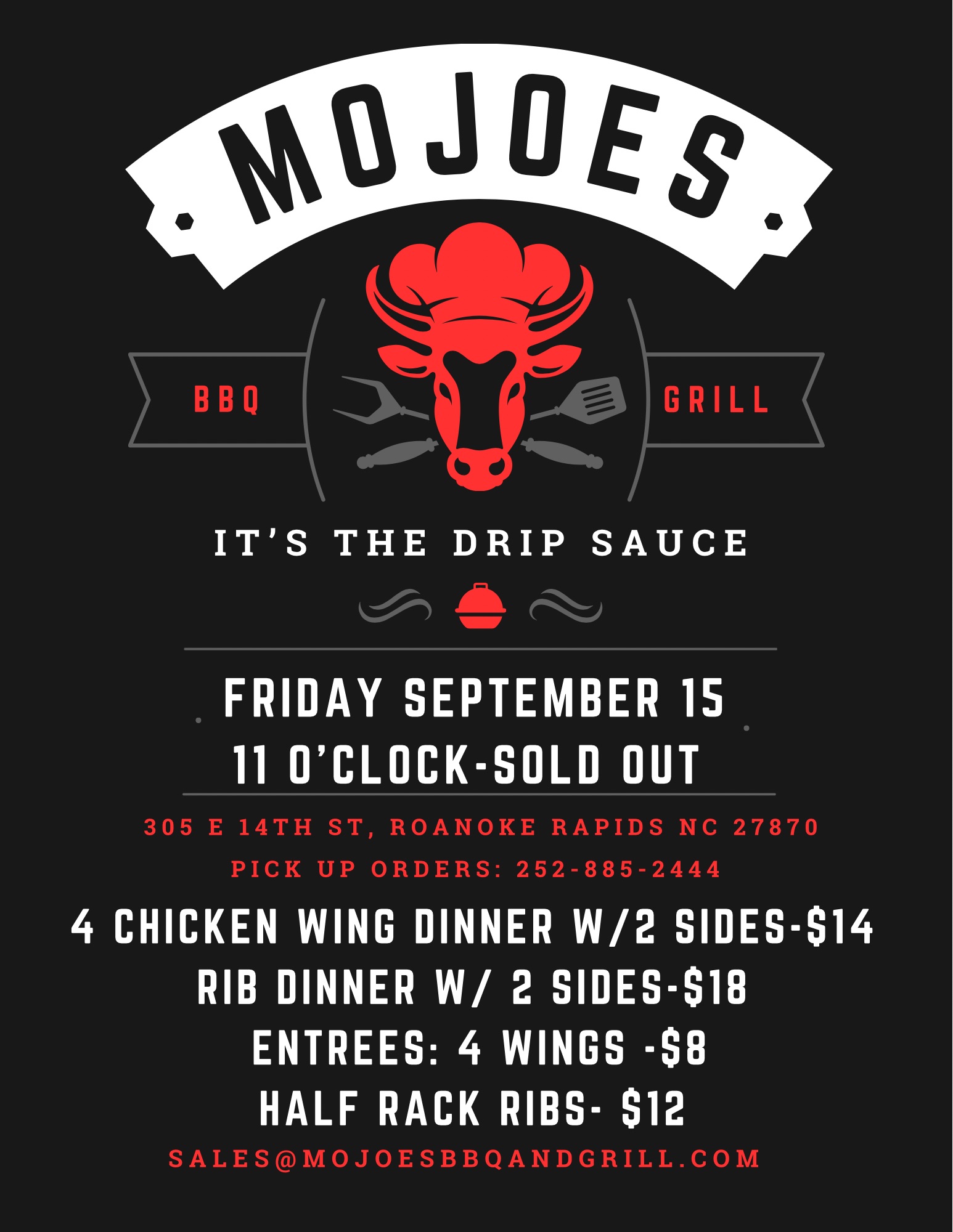 MoJoe's BBQ & Grill Menu