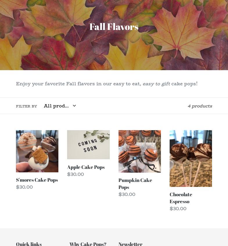 Pam's Cake Pops Menu