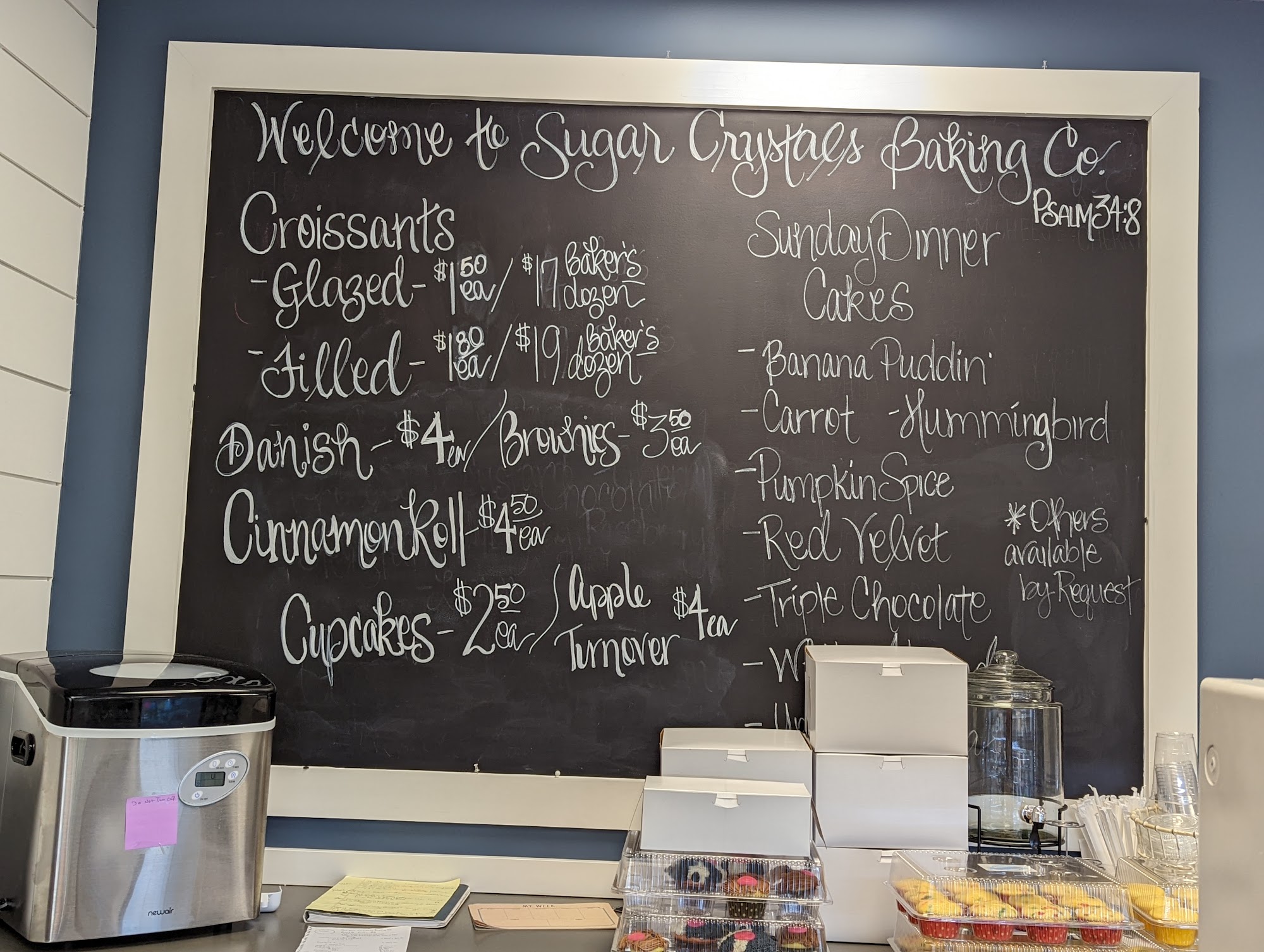 Sugar Crystals Baking Company Menu