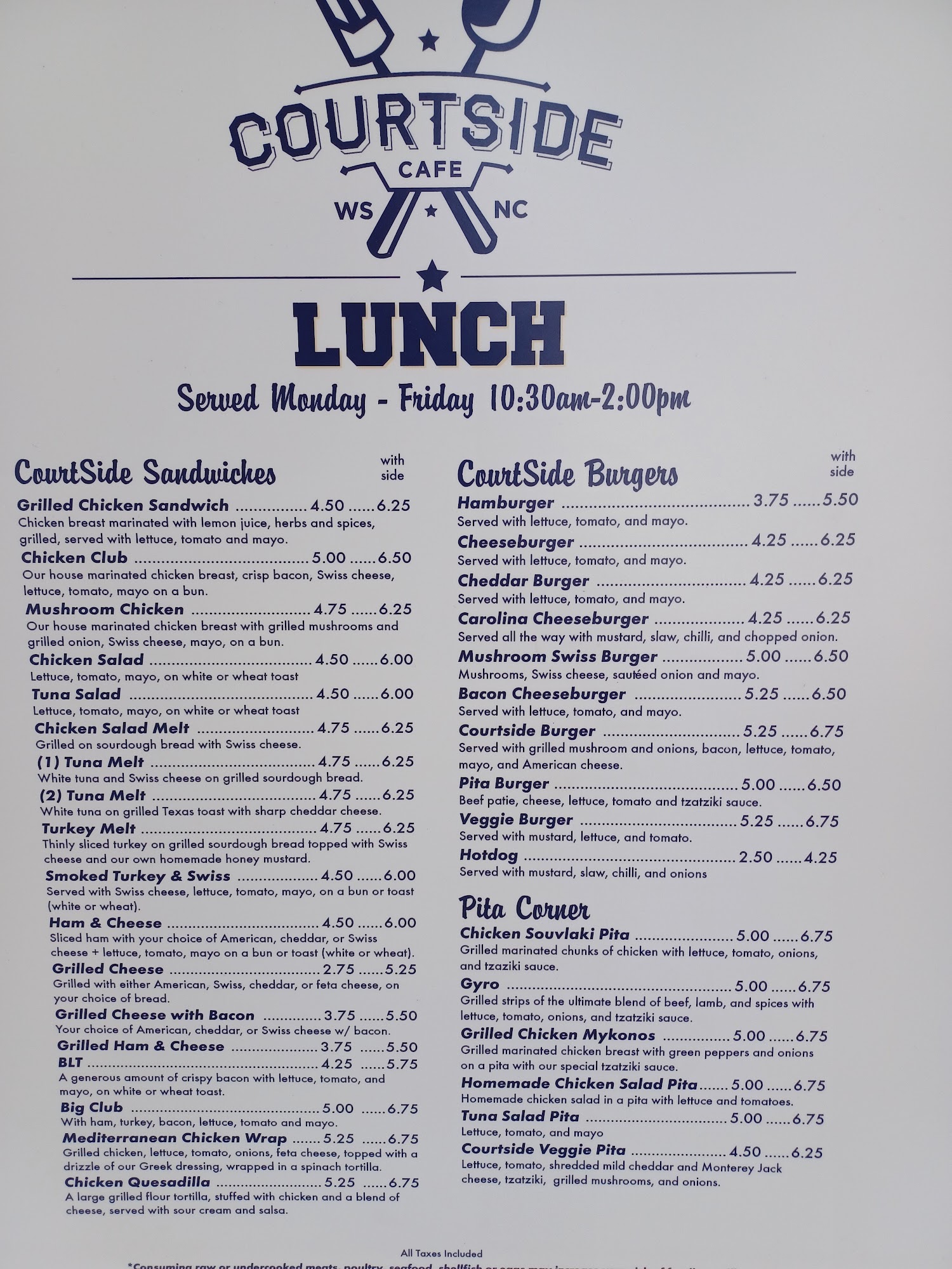 Courtside Cafe, WinstonSalem Menu, Reviews (166), Photos (34