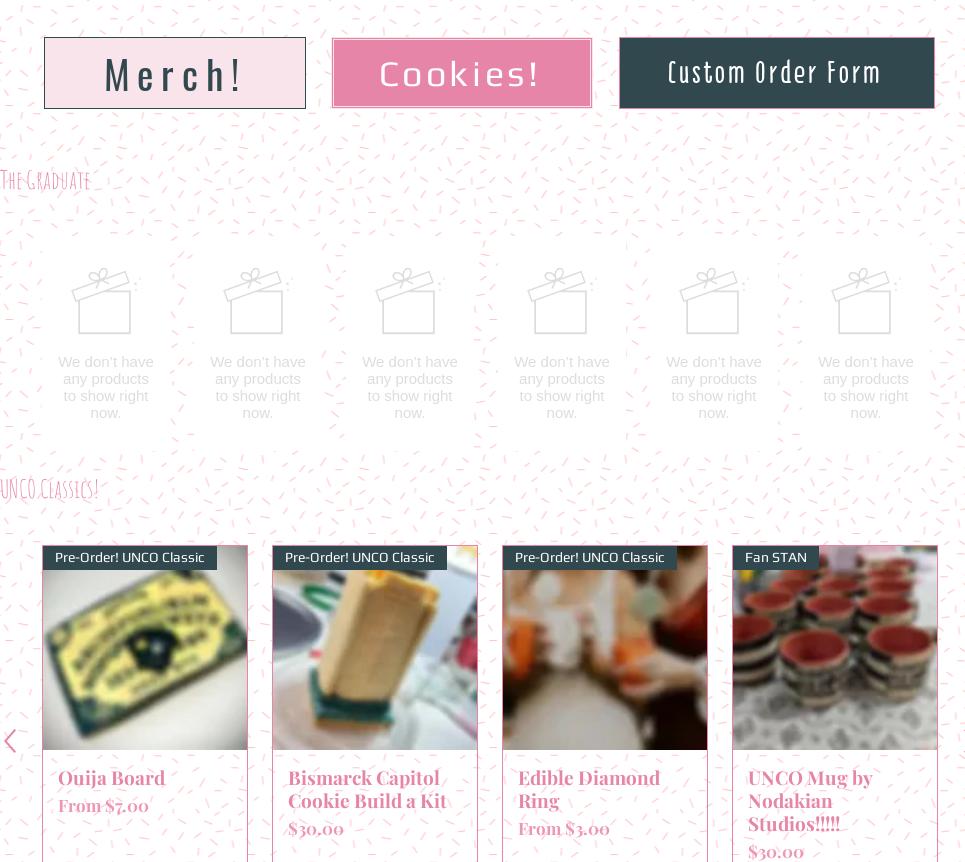 Unconventional Cookies Menu