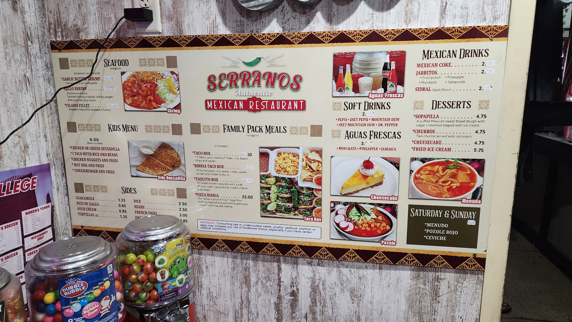 Serrano’s Mexican Grill Menu