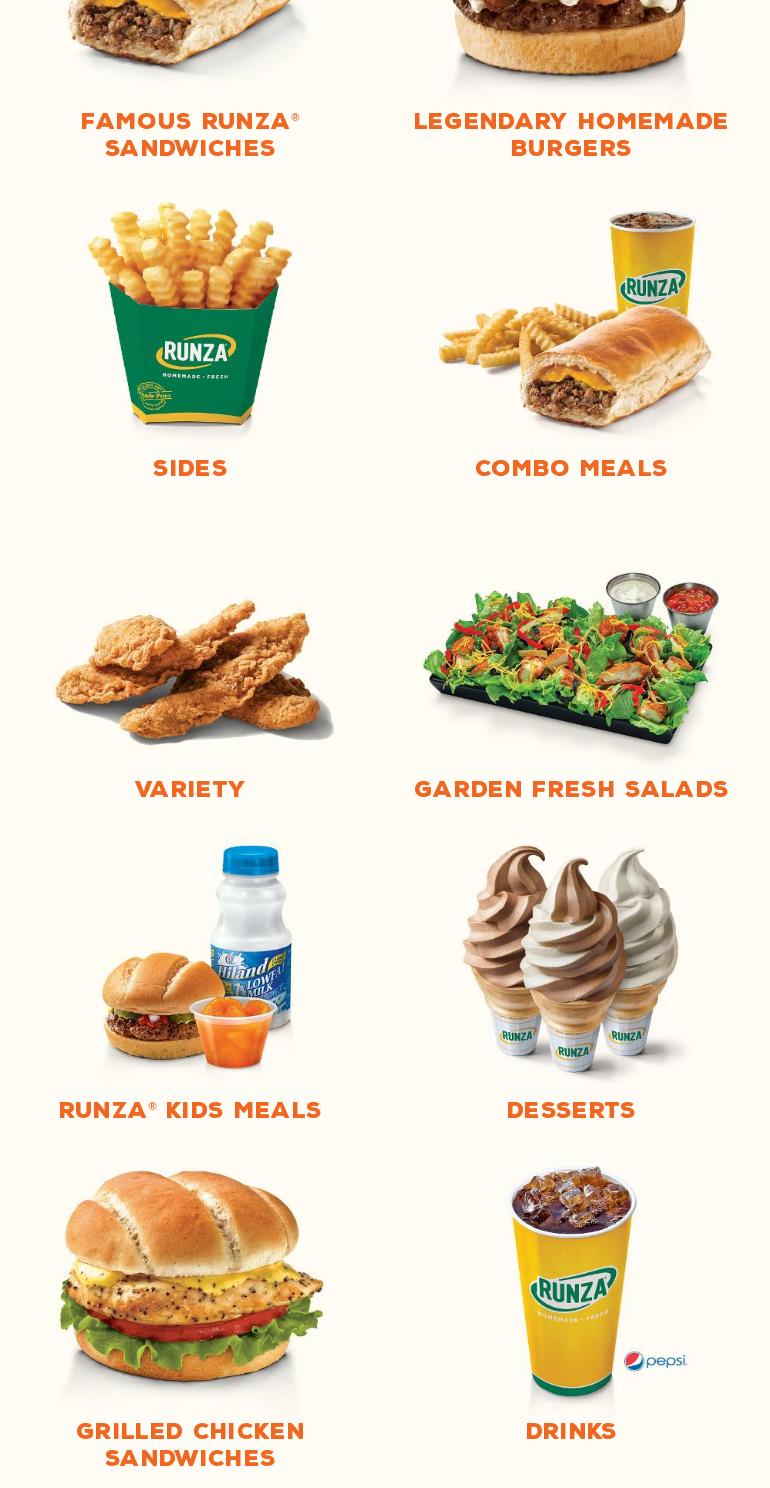 Runza Restaurant Menu