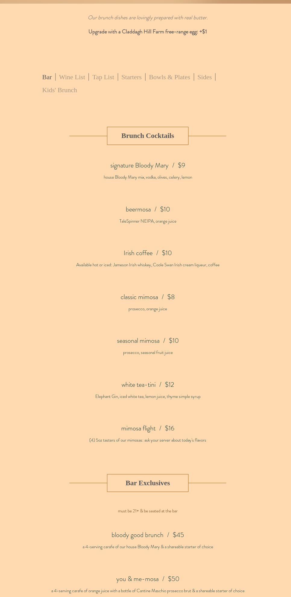 Talespinner Brewery (located at Rambling House Food & Gathering) Menu