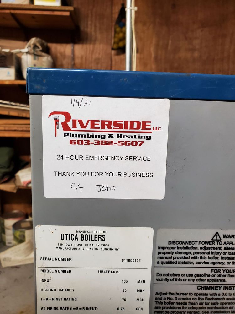 Riverside Plumbing & Heating LLC 33 Westville Rd, Plaistow New Hampshire 03865