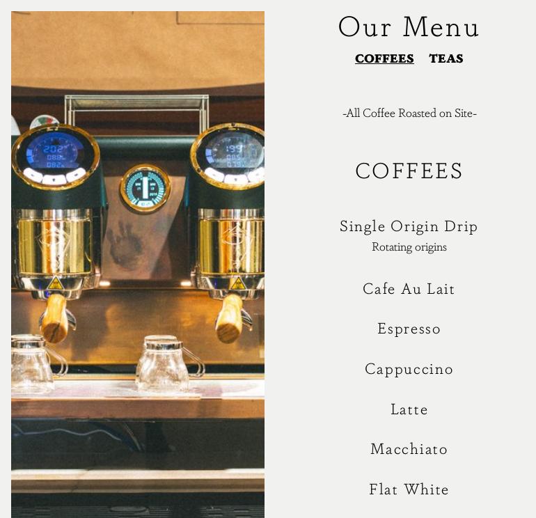 Barrister Coffee House Menu