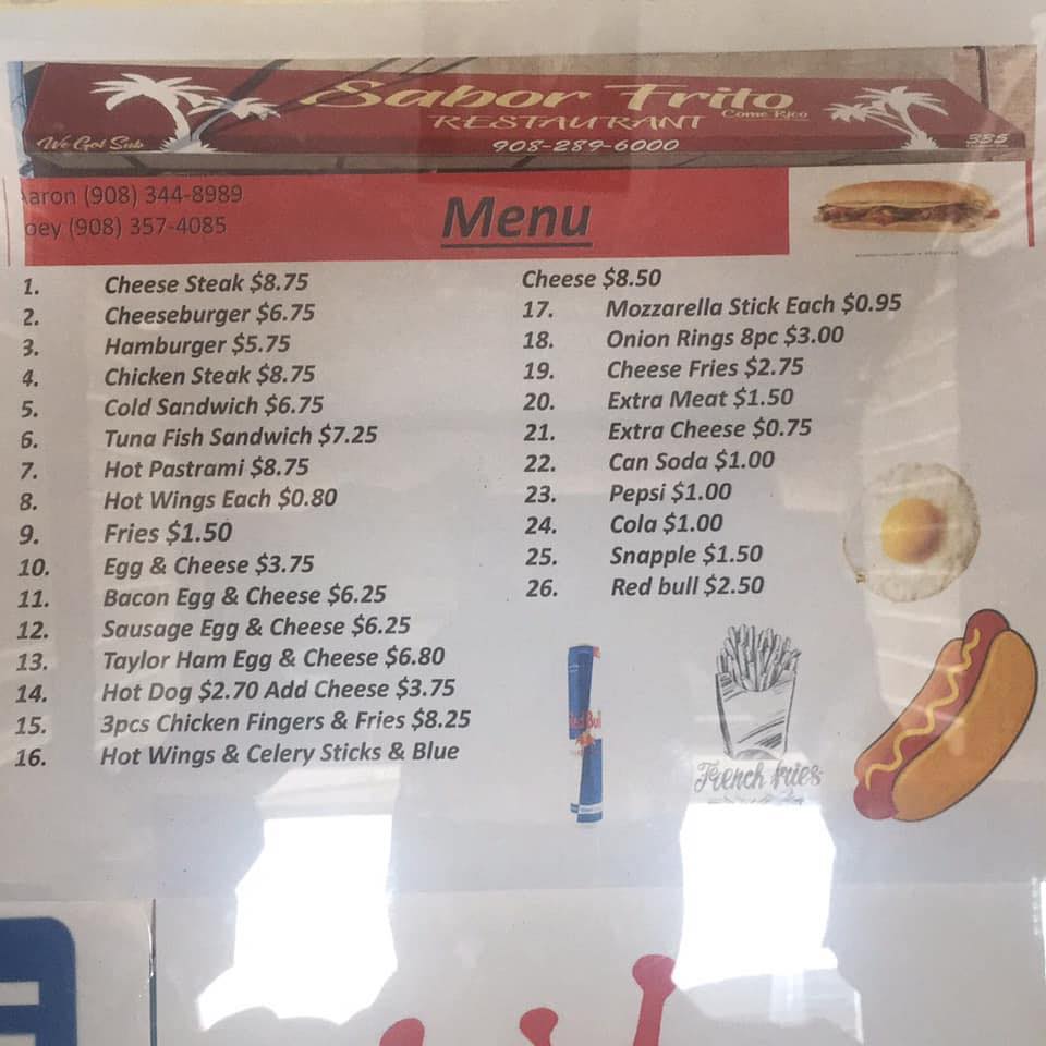 Sabor frito Menu