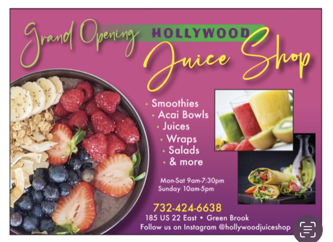 Hollywood Juice Shop Menu