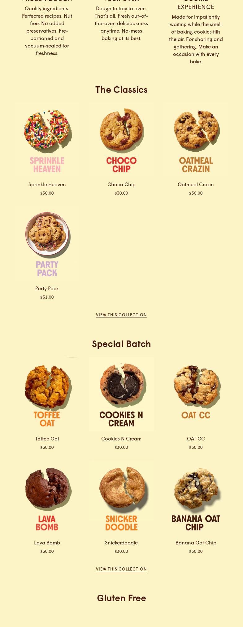 Hands Down Cookies Menu