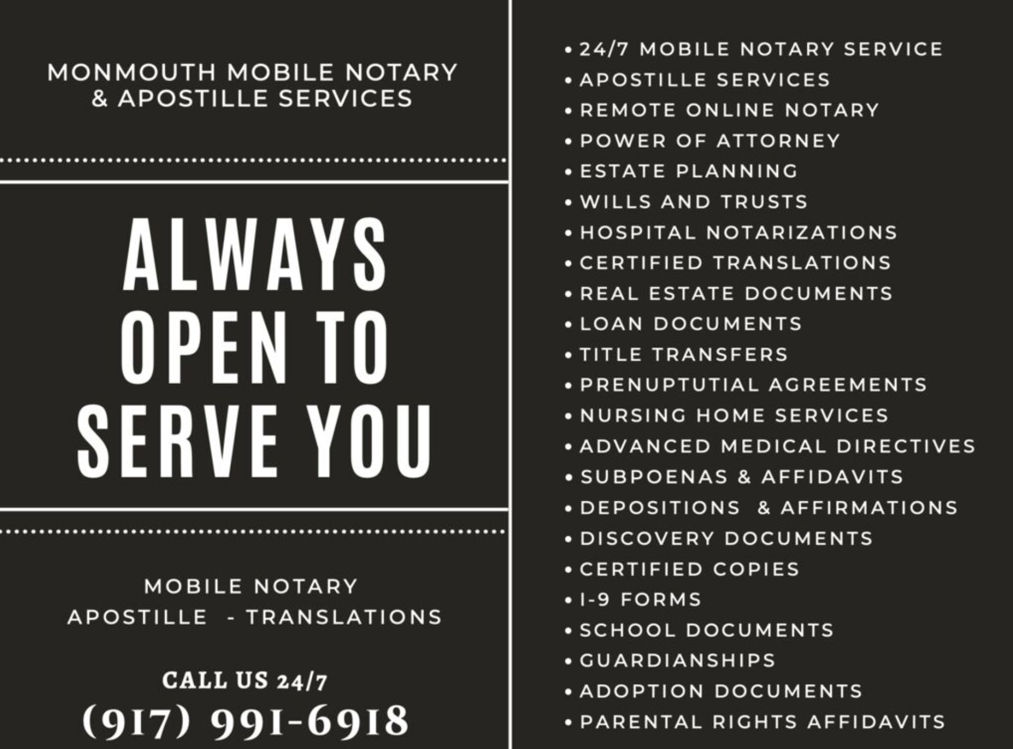 Monmouth Mobile Notary & Apostille Services 23 Tharp Ln, Marlboro New Jersey 07746