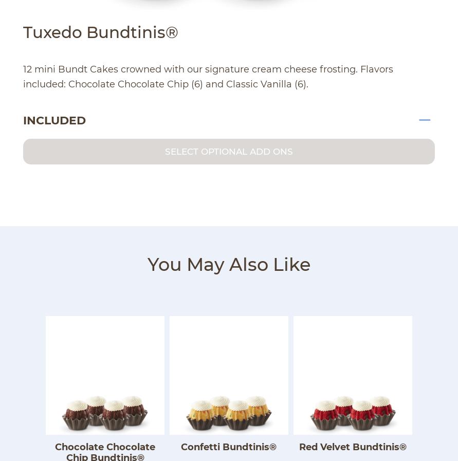 Nothing Bundt Cakes Menu
