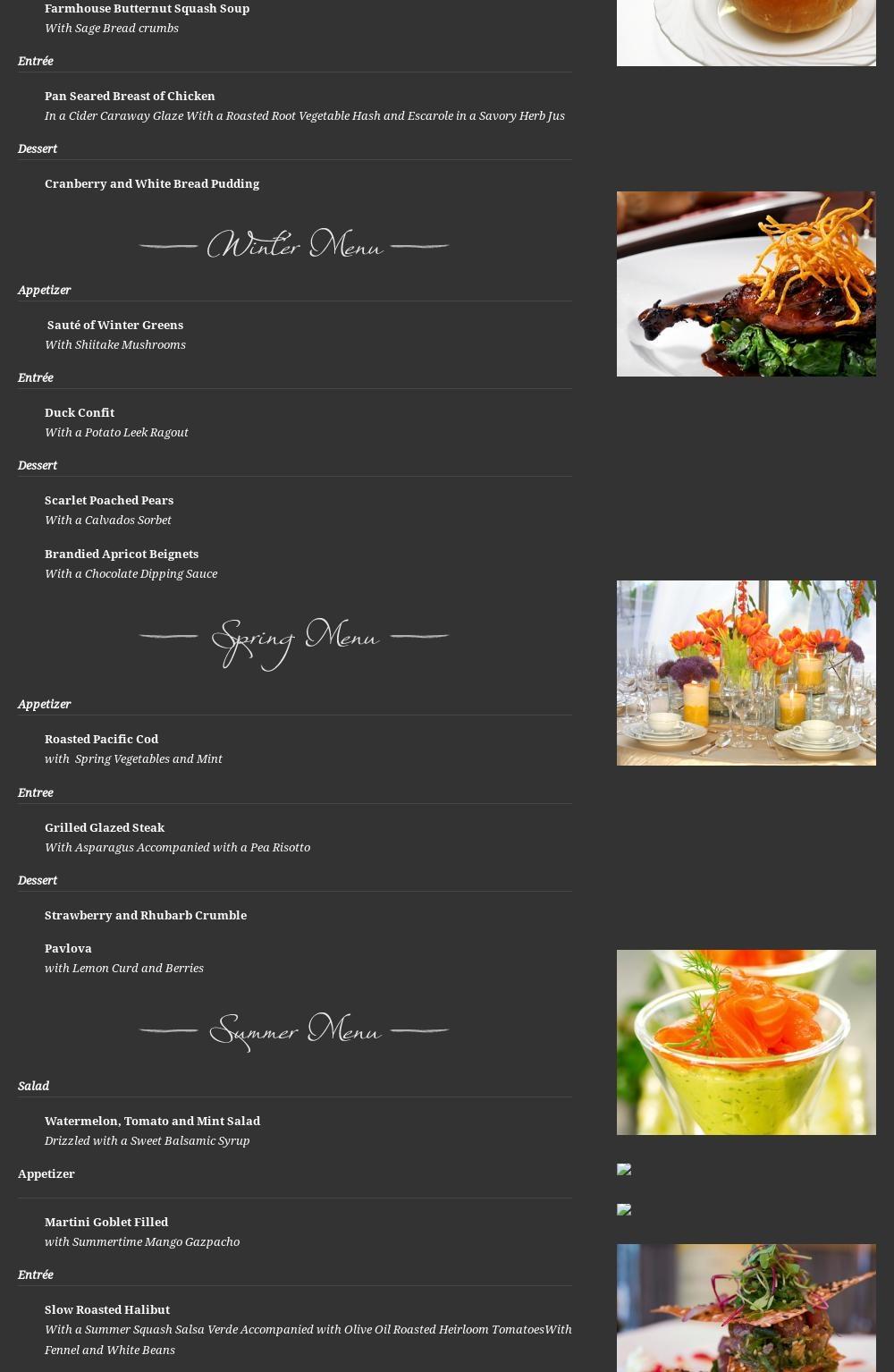 Pomp Caterers LLC Menu