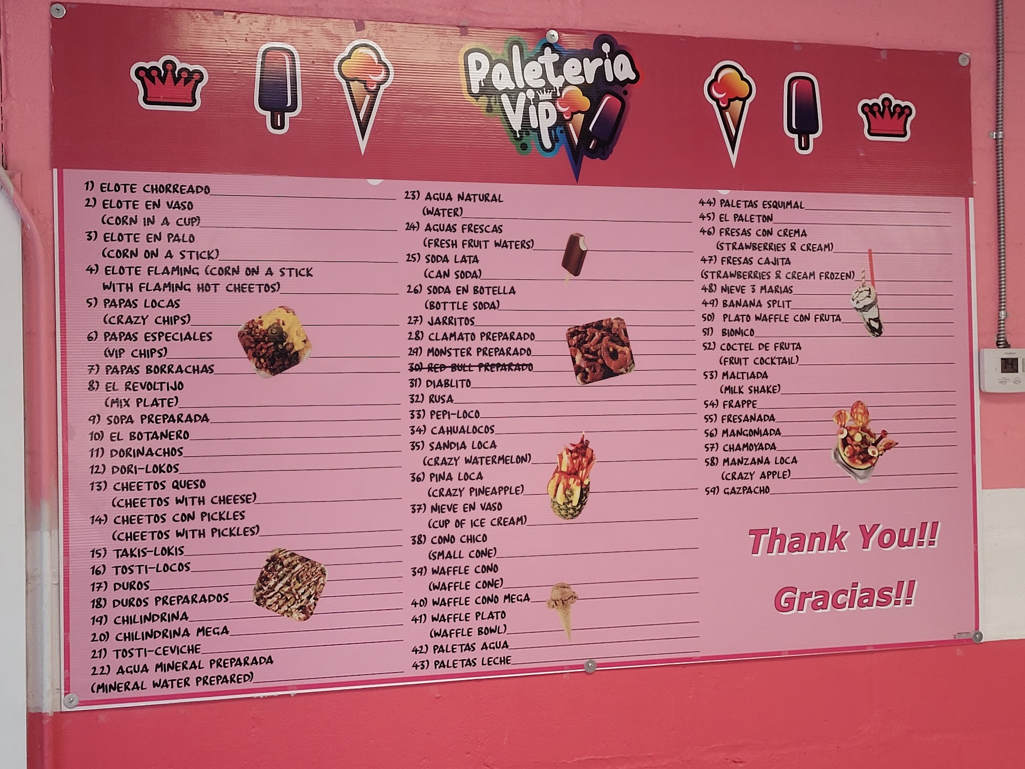 Paleteria Vip Menu