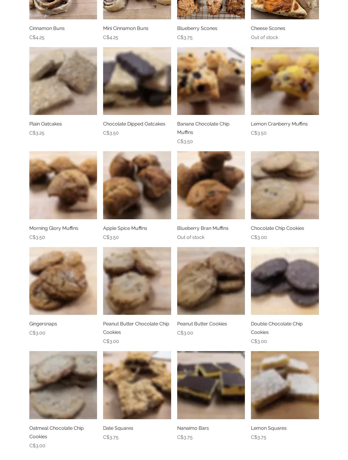 Aly Mae's Bread Basket Menu