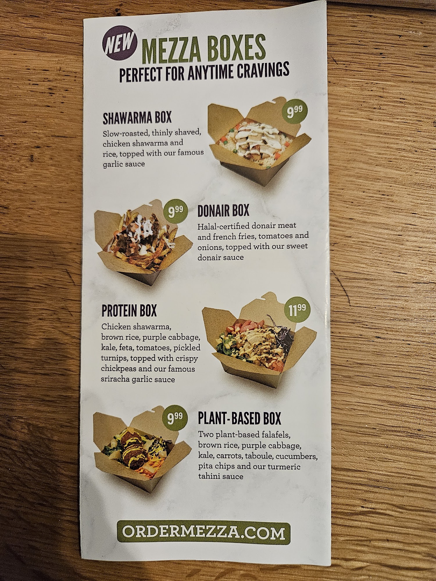 Mezza Lebanese Kitchen Menu