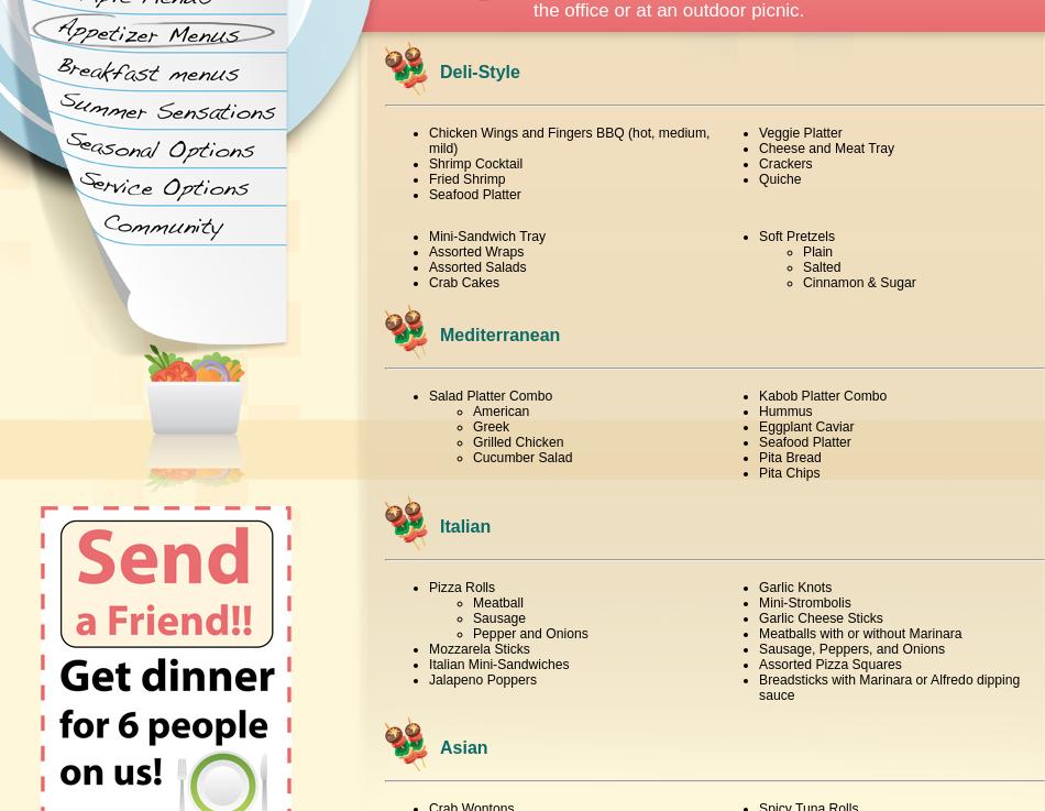 Lunch Buddies Menu