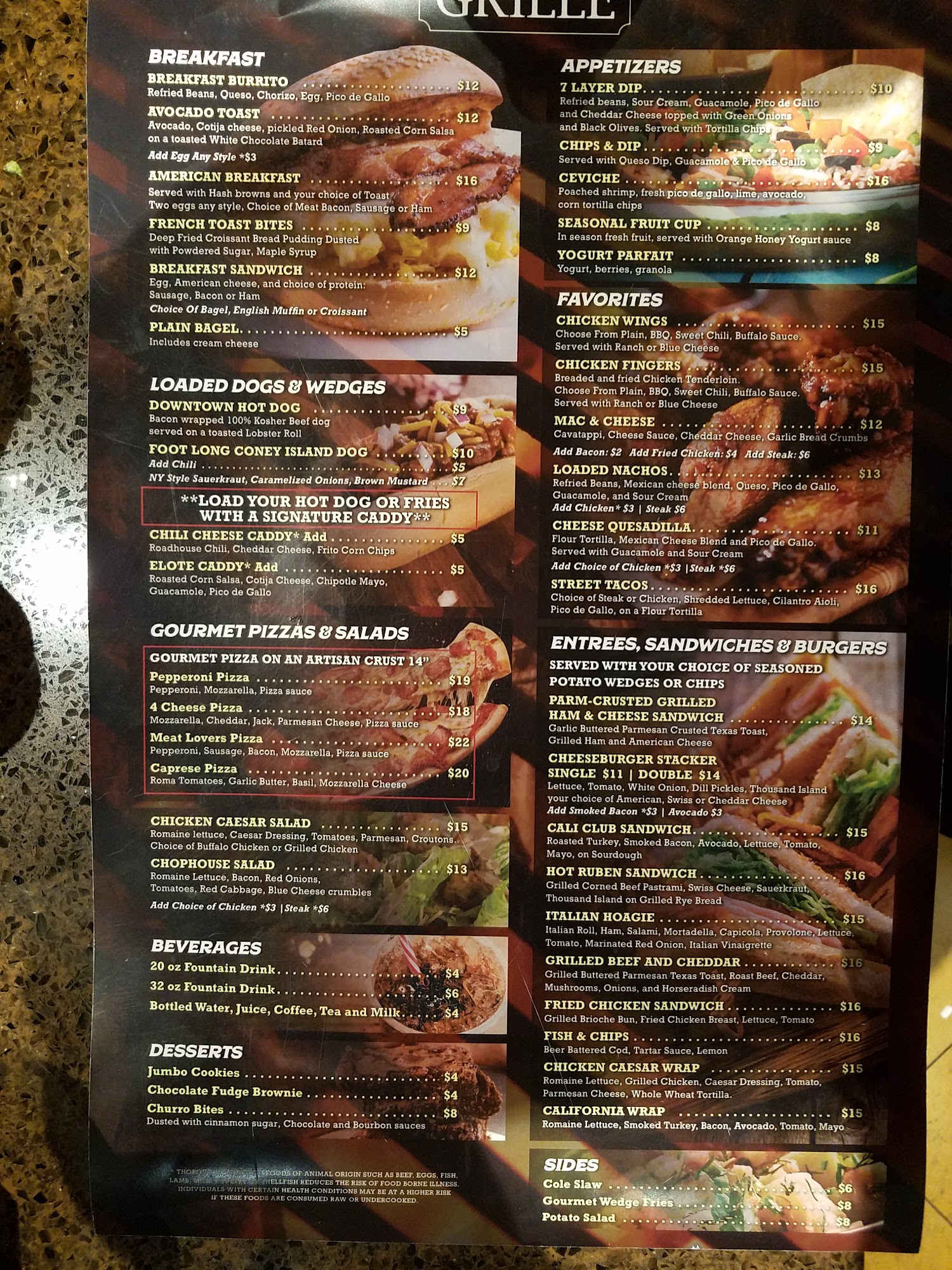 the grill Menu