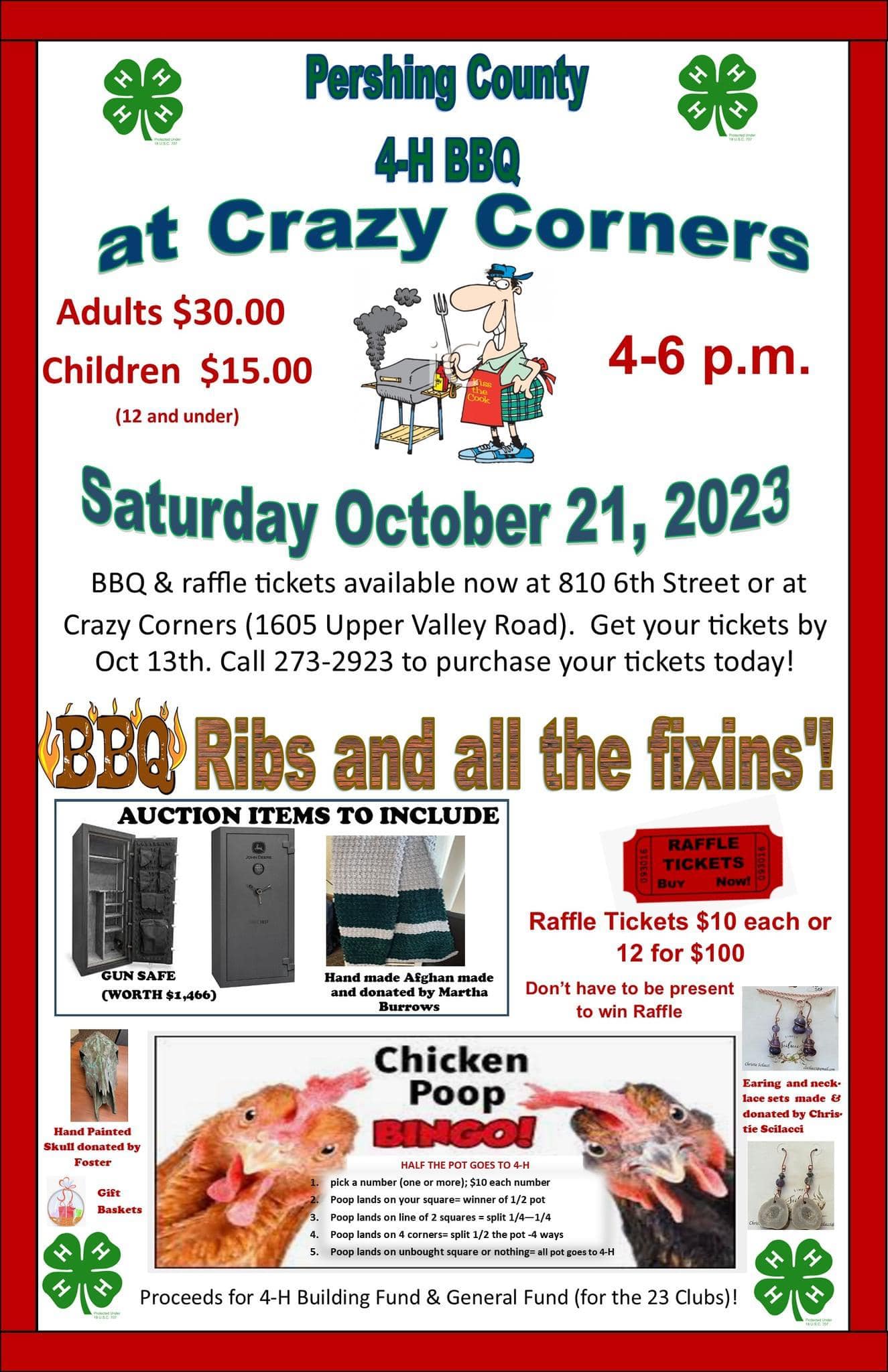 Crazy Corners Saloon & Dance Hall Menu