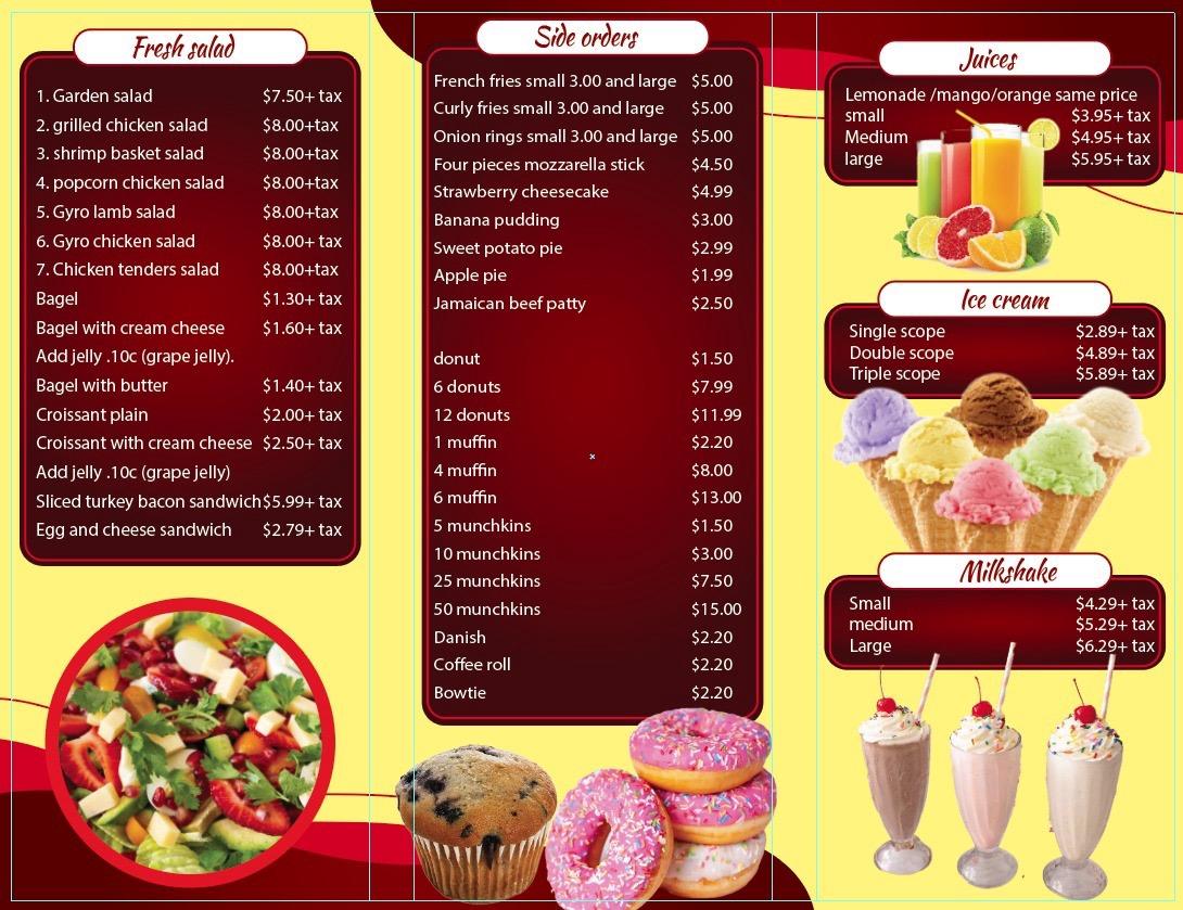 Halal Fast Food and Coffee Menu