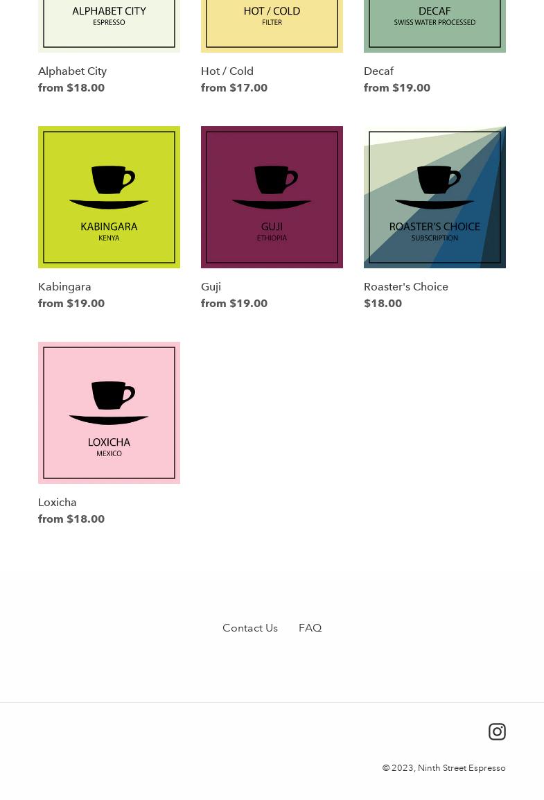 Ninth Street Espresso Menu