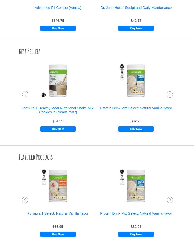 Herbalife Independent Distributor Menu