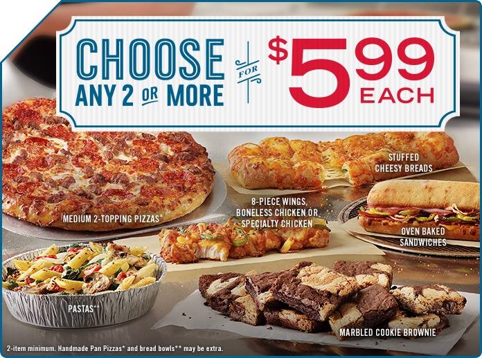 Domino's pizza Menu