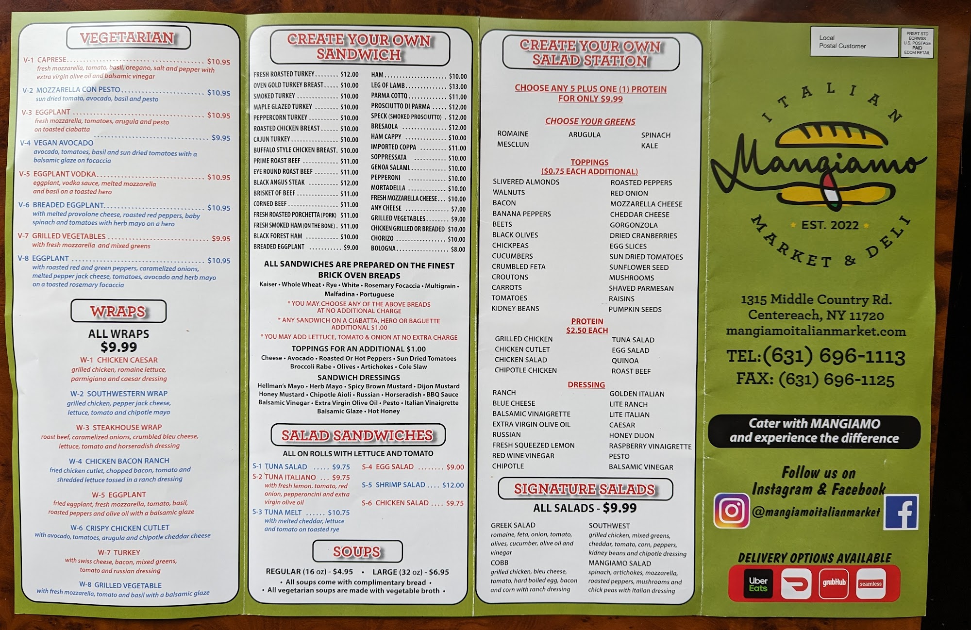 Mangiamo Italian Market & Deli Menu