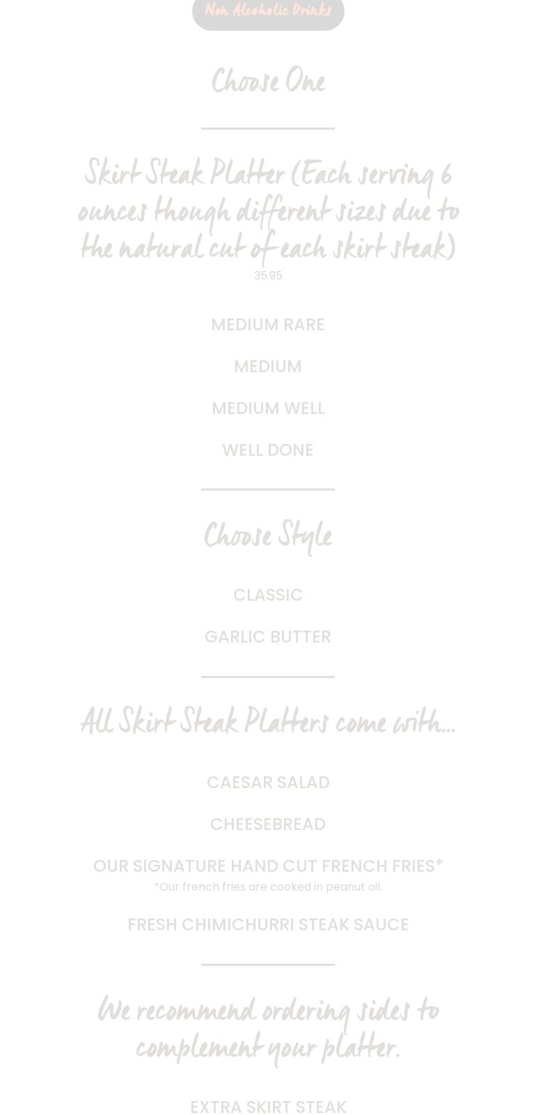 Simply Skirt Steak Menu